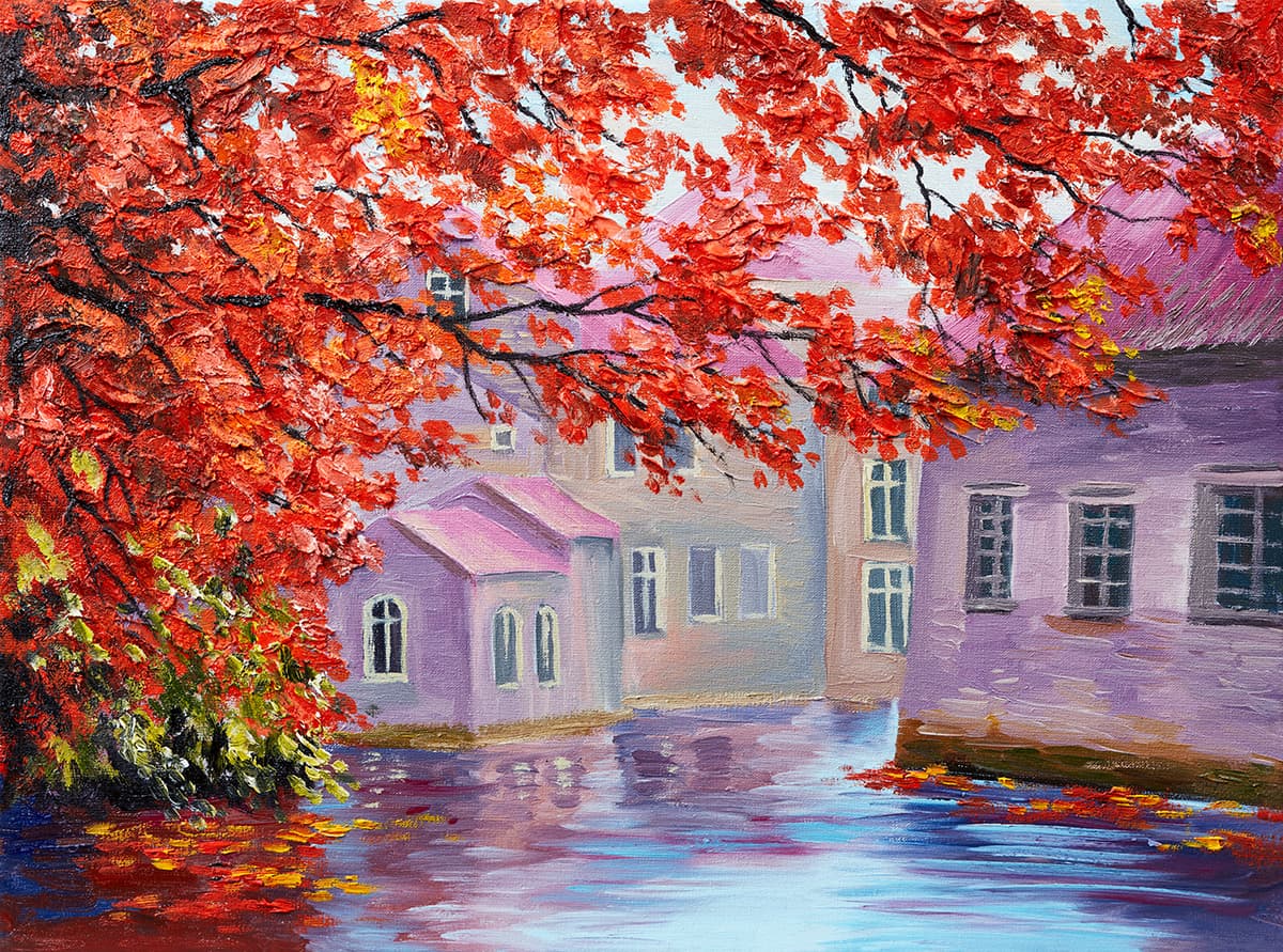 Luxury Mountain Lake Landscape Wall Mural Wallpaper pattern detail