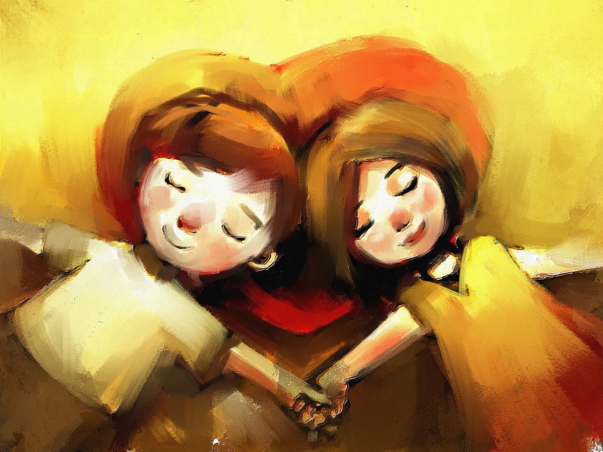 Girls Holding Hands Friendship Wallpaper pattern detail