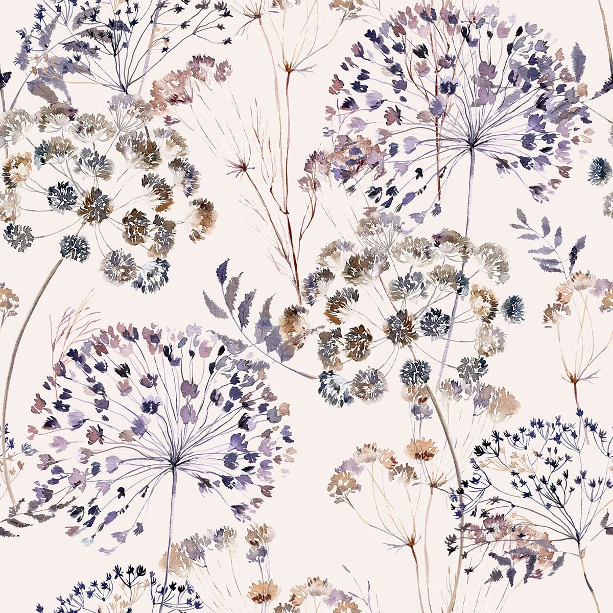 Bohemian Pattern of Flowers and Leaves pattern detail