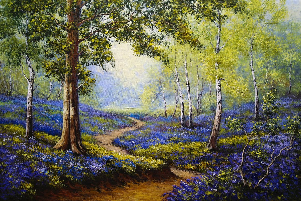 Luxury Forest Path Landscape Wall Mural Wallpaper pattern detail