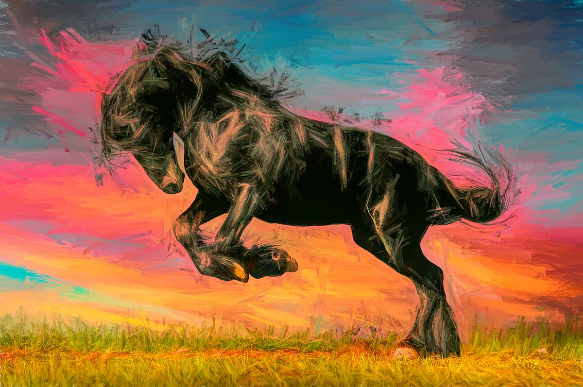 Black Horse Wallpaper for Wall pattern detail