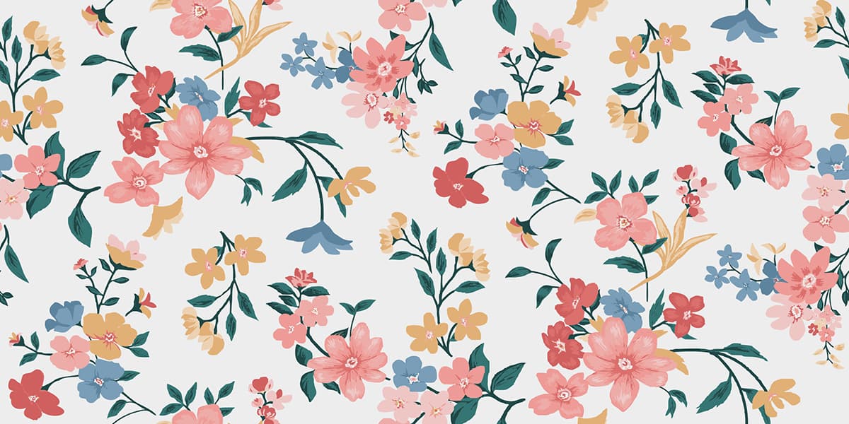 A Floweret Finesse Fantasy Wallpaper Mural pattern detail