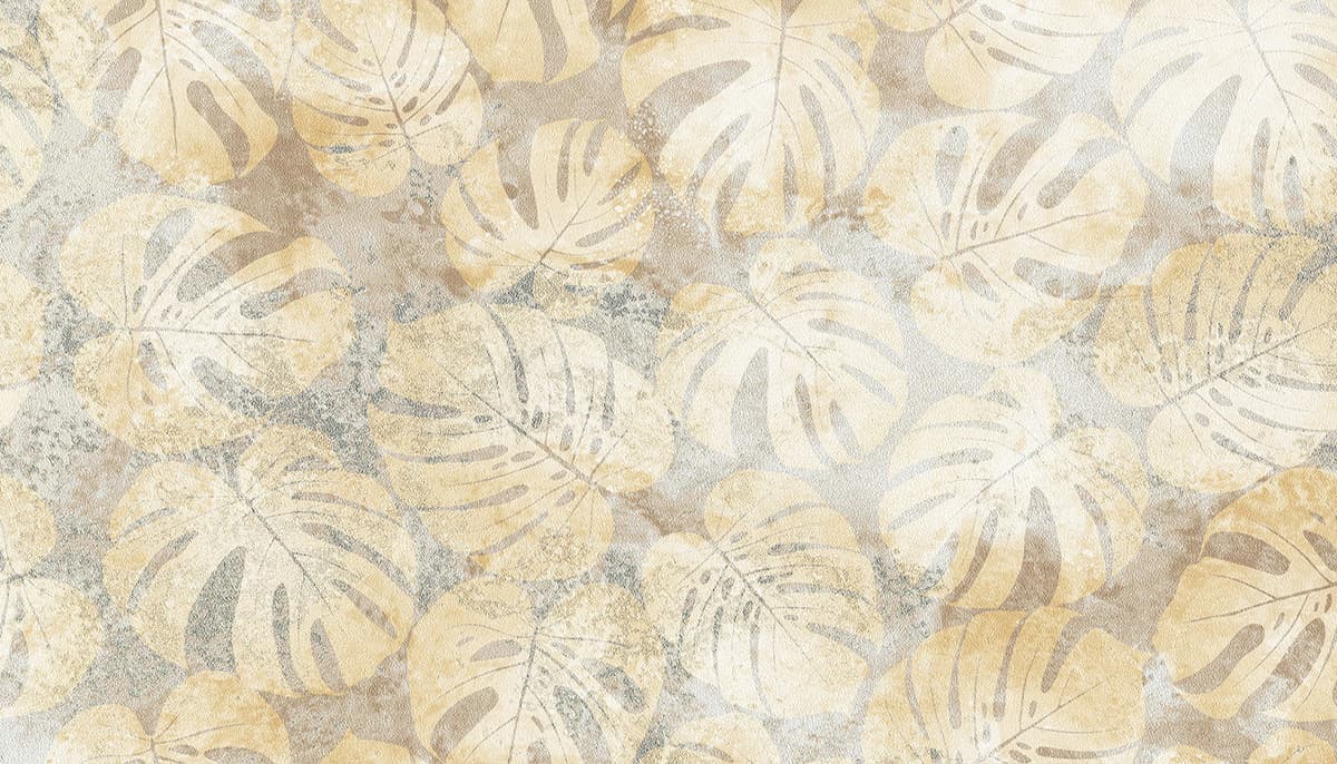 Subtle Beige Leaf Pattern Botanical Style Wallpaper pattern detail