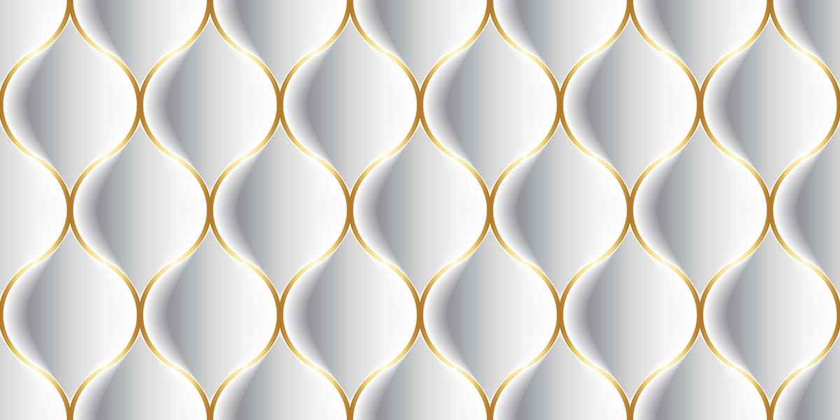 Luxurious Serene White and Gold Geometric Pattern Wallpaper pattern detail