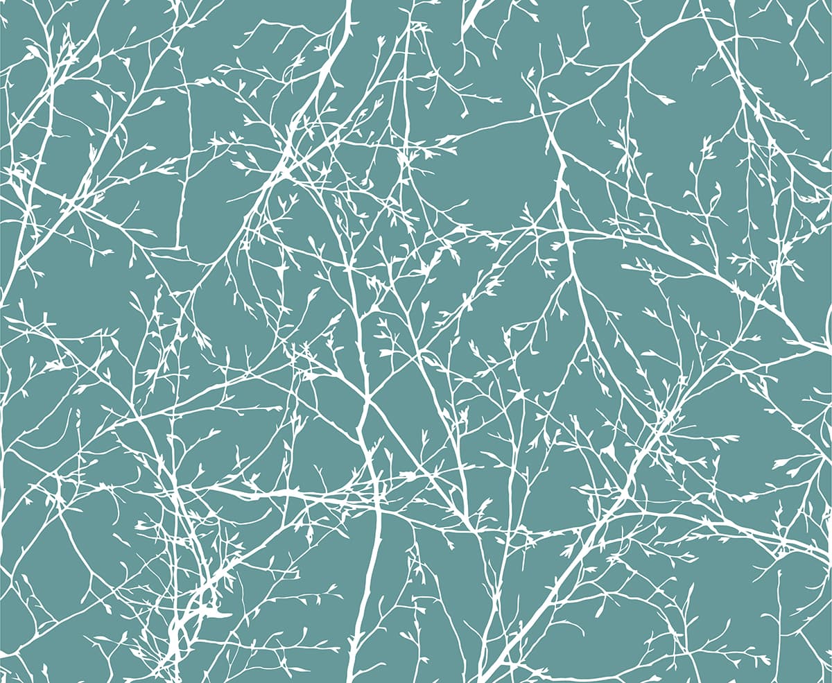 Elegant White Branches Blue Aesthetic Wallpaper pattern detail