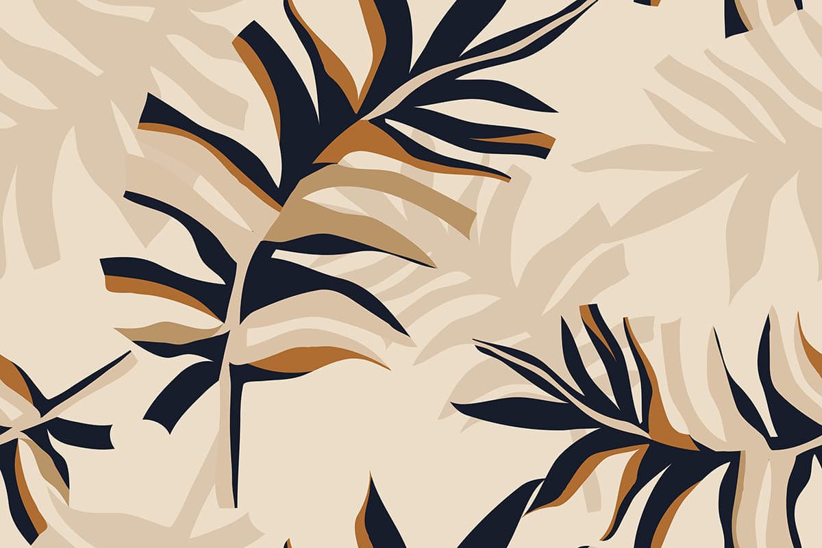 Beige Background Leaf Pattern Elegant Wallpaper pattern detail