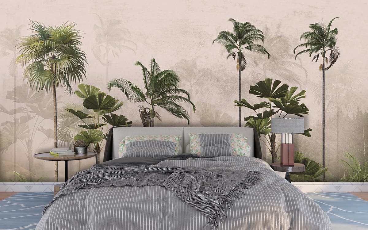 Timeless Tropical Plantation Wallpaper shown in a room