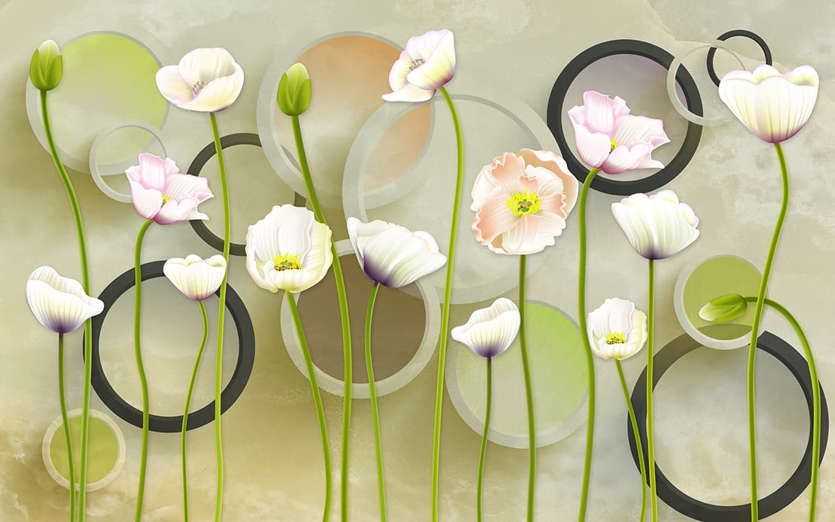 Classic Floral Pattern with a Large Bloom Wallpaper pattern detail