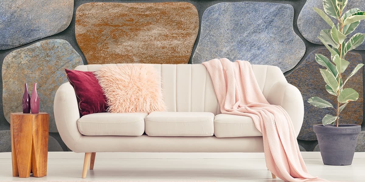Beautiful Stone Wallpaper for Home shown in a room