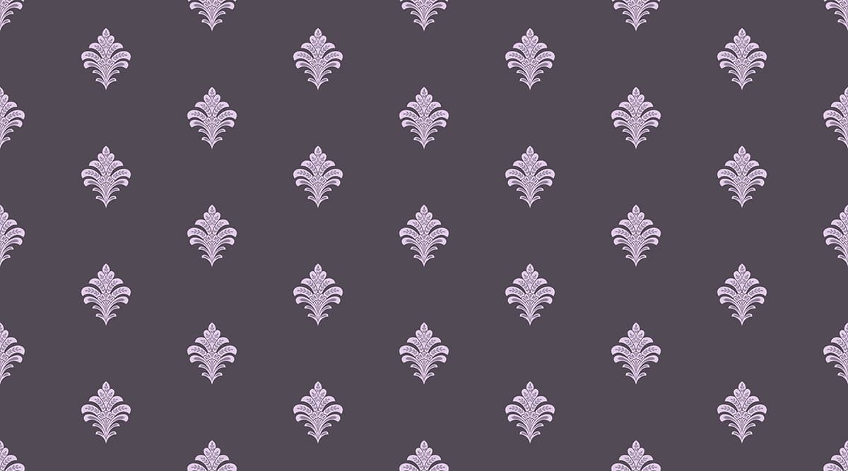 Royal Lavender Damask Stencil Wallpaper pattern detail