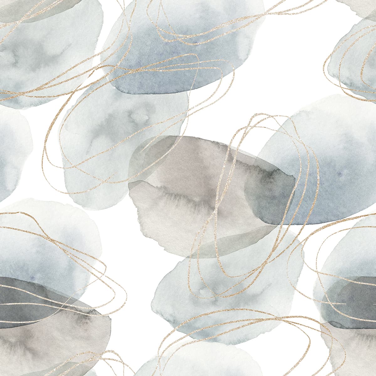 Elegant Watercolor Circles and Lines Wallpaper pattern detail
