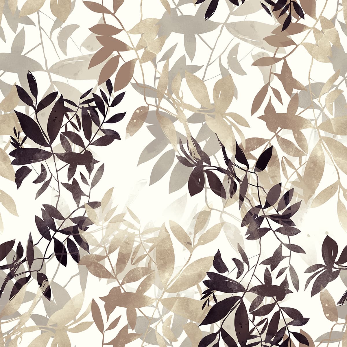 Golden Hues Luxurious Design Leaves Wallpaper pattern detail