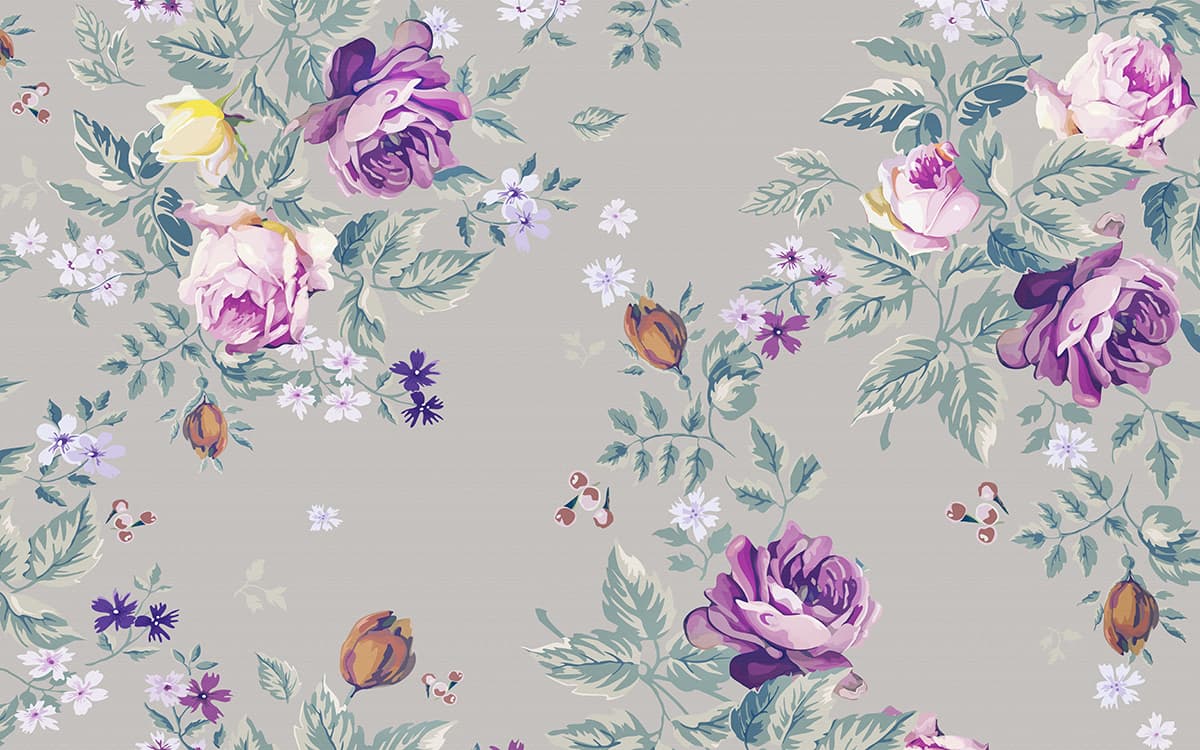 Premium Botanical Pink Bloom Garden Wallpaper pattern detail