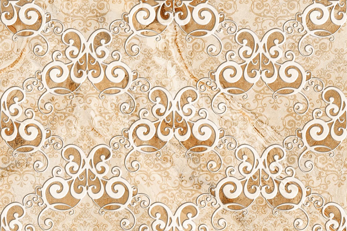 White Swirl Pattern on Marble Texture Wall Mural Wallpaper pattern detail