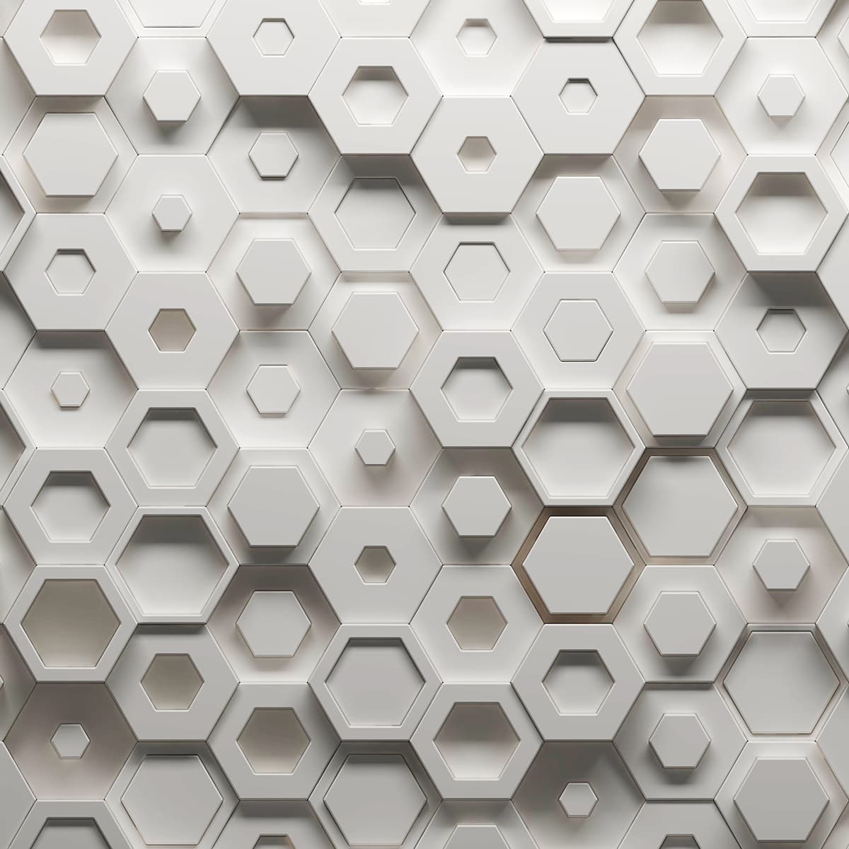 Clean White Hexagon Pattern Wall Mural Wallpaper pattern detail