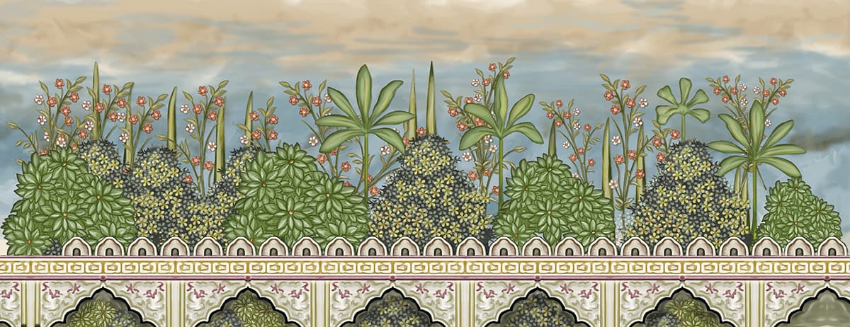 Floral Oasis Wallpaper pattern detail