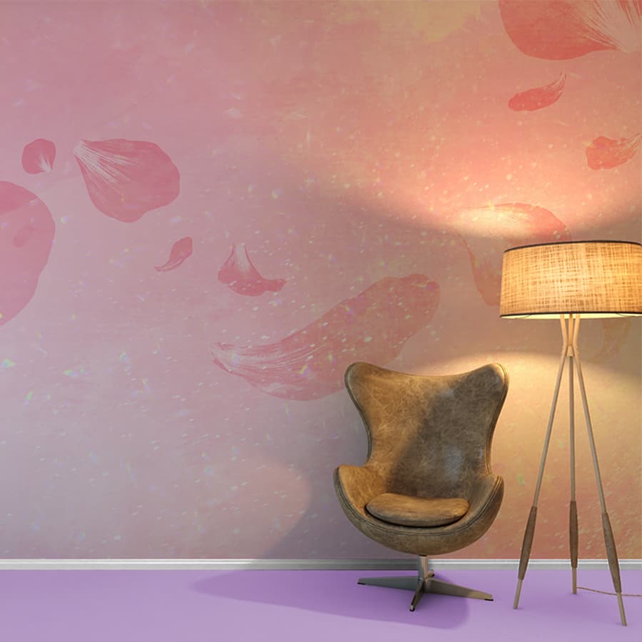 Pink Rose Petal Texture Wallpaper for Wall shown in a room
