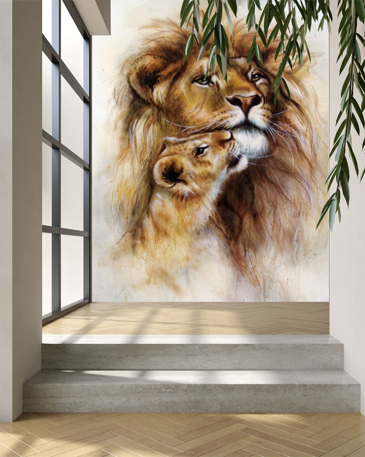 Lion King Wallpaper Mural shown in a room