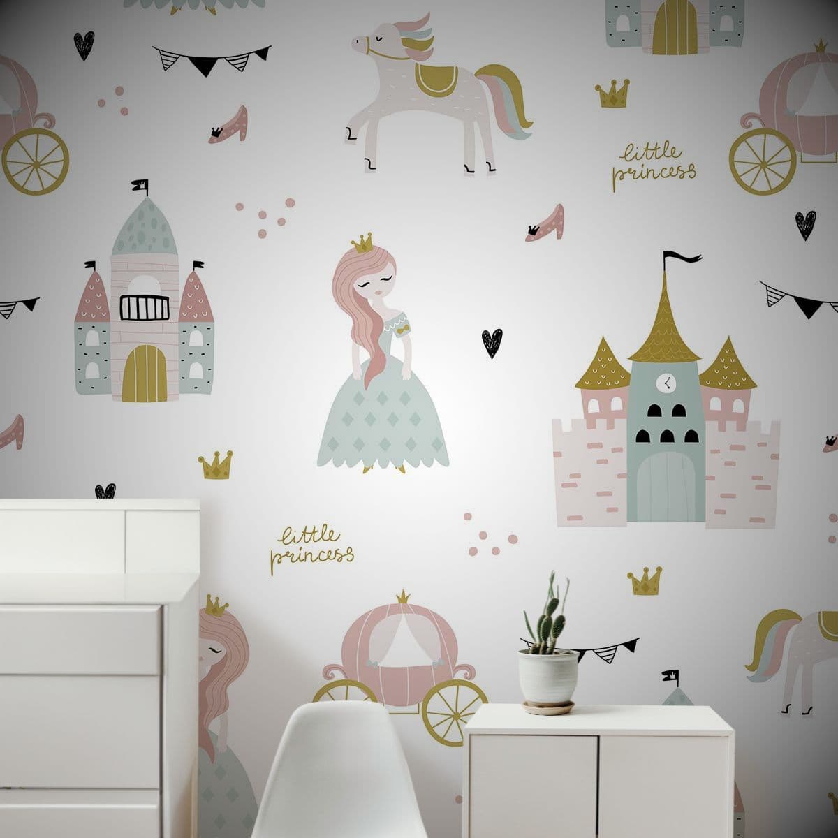 Tiny Royal Kingdom Wallpaper shown in a room