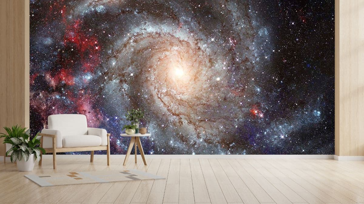 Akash Ganga, The Milky Way Galaxy Wallpaper for Kids shown in a room