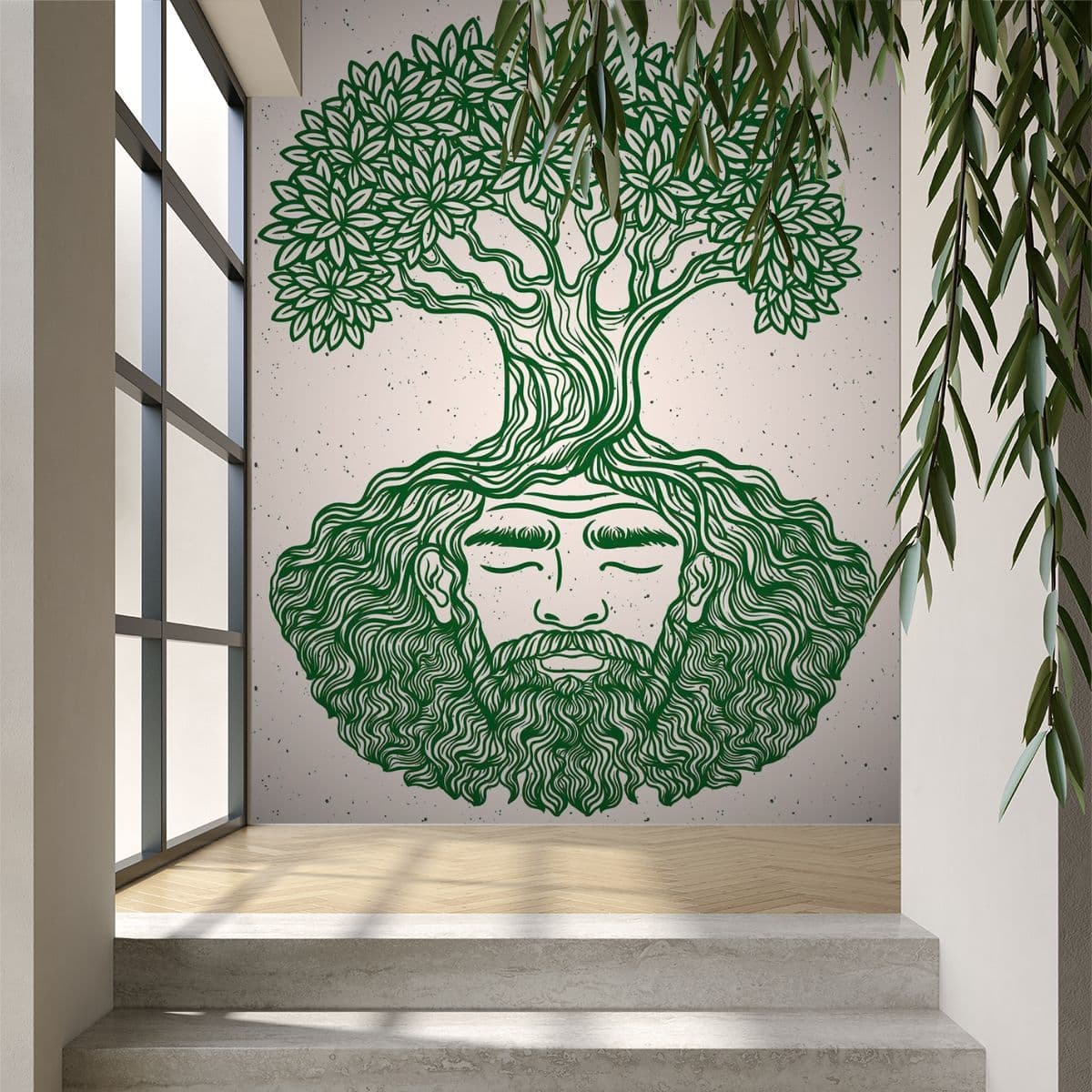 Think Tree Wallpaper for office Walls shown in a room