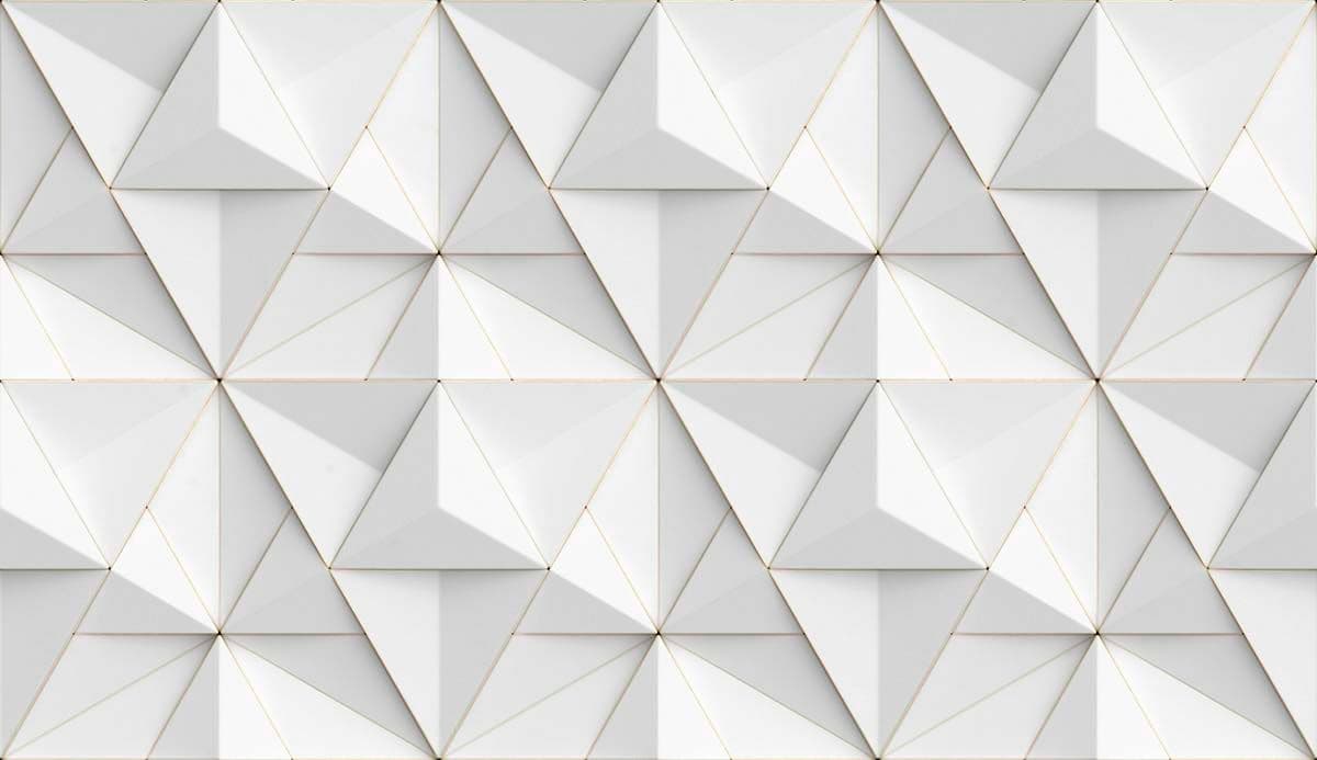 3D Bathroom Wallpaper - White Pyramids pattern detail