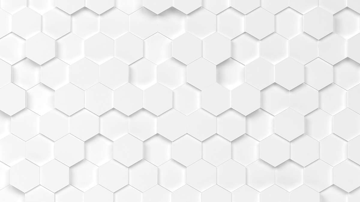 3D Bathroom Wallpaper - White Hexagons pattern detail