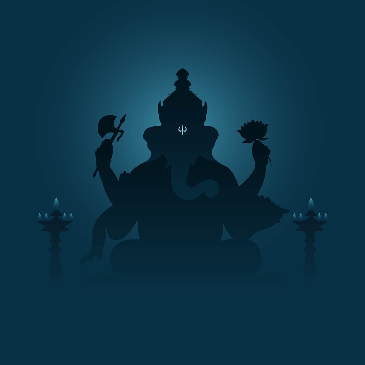 Blue Ganesha Wallpaper for Home pattern detail