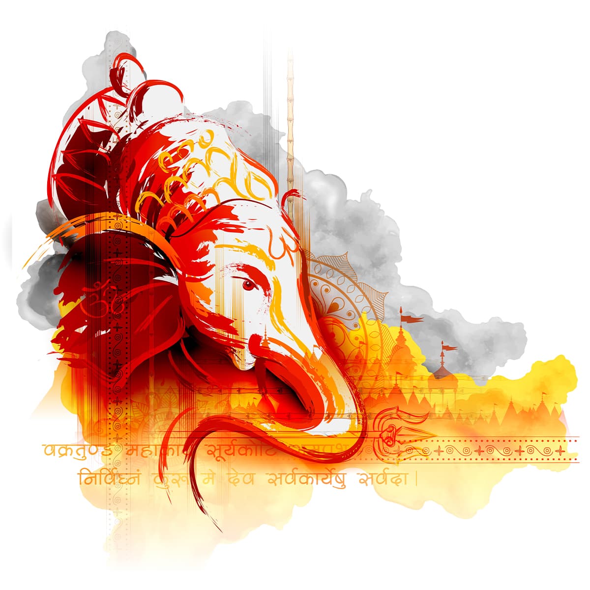 Ganesh ji Wallpaper for Wall pattern detail