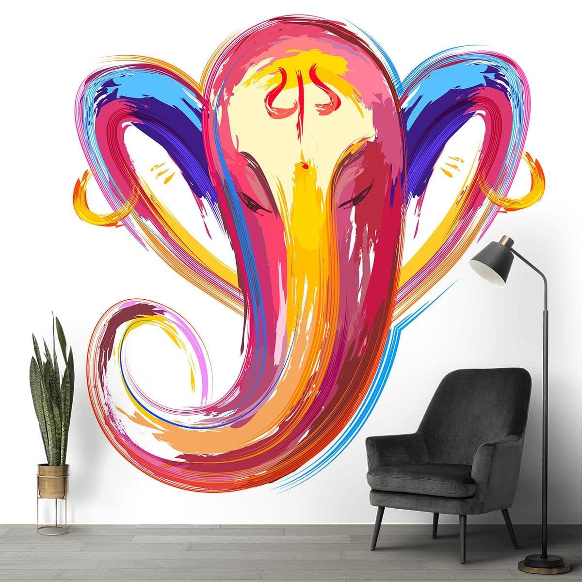 Ganesha Artistic Wallpaper for Wall shown in a room