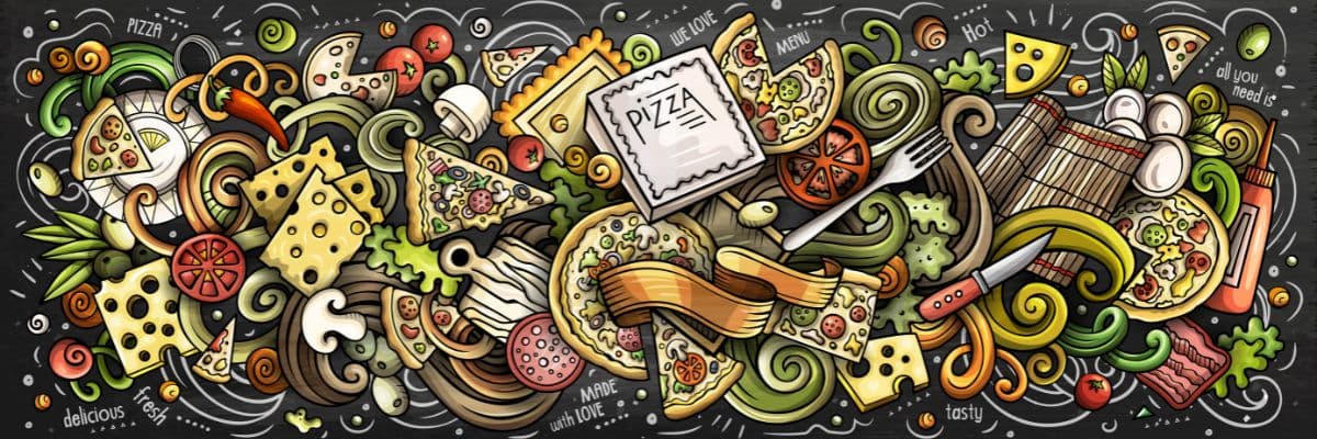 Pizza Shop Wallpaper for Wall pattern detail