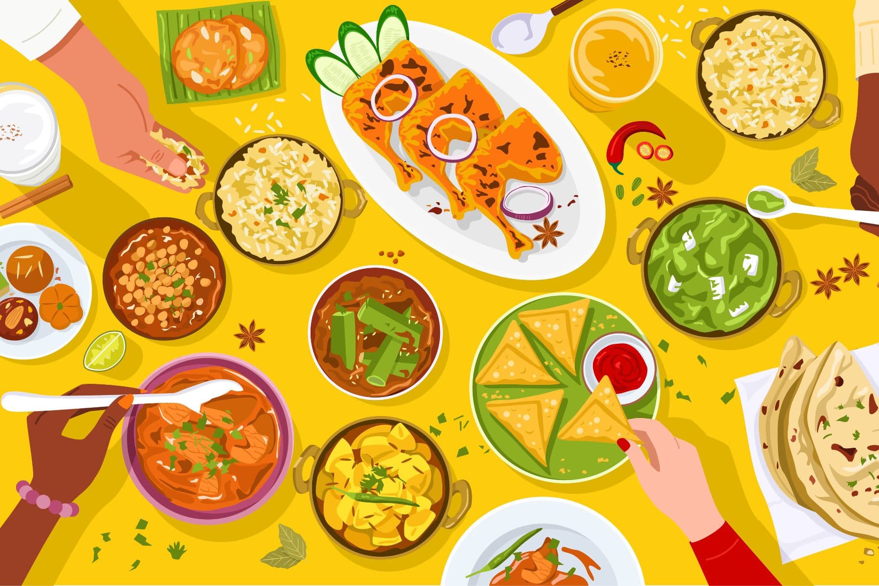 Modern Fast Food Cafe Poster Design wallpaper pattern detail