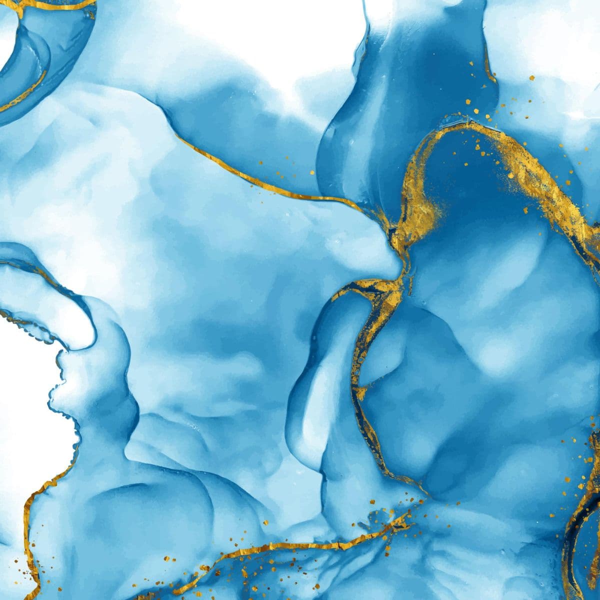 Blue Marble With Golden Veins Print Wallpaper pattern detail