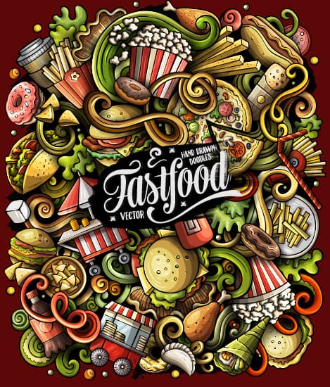 Fast food Restaurant Wallpaper for Walls pattern detail