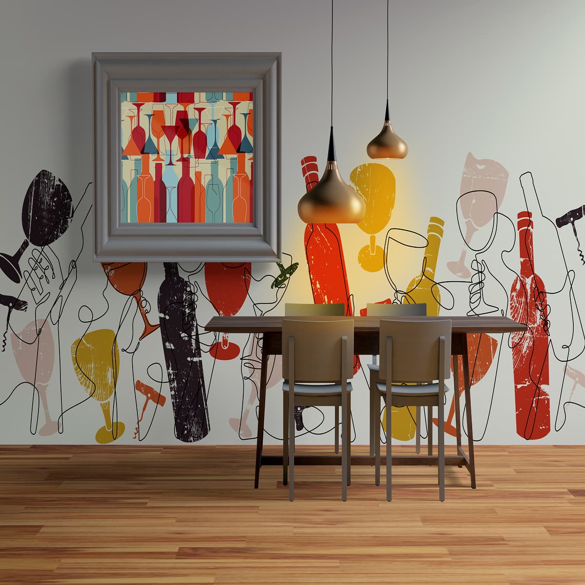 Wallpaper for Bar and Restaurant shown in a room