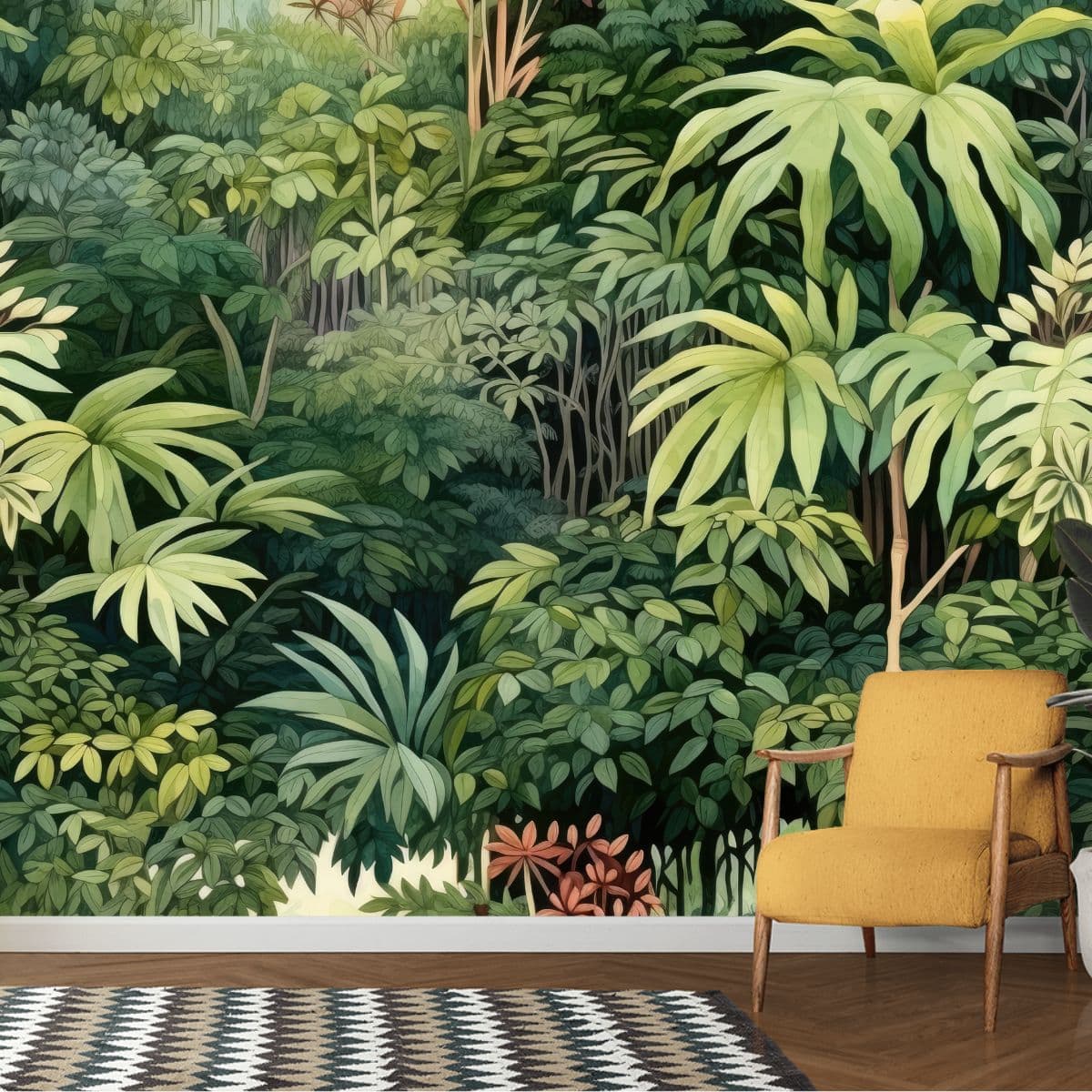 Forest Wallpaper for Bedroom shown in a room