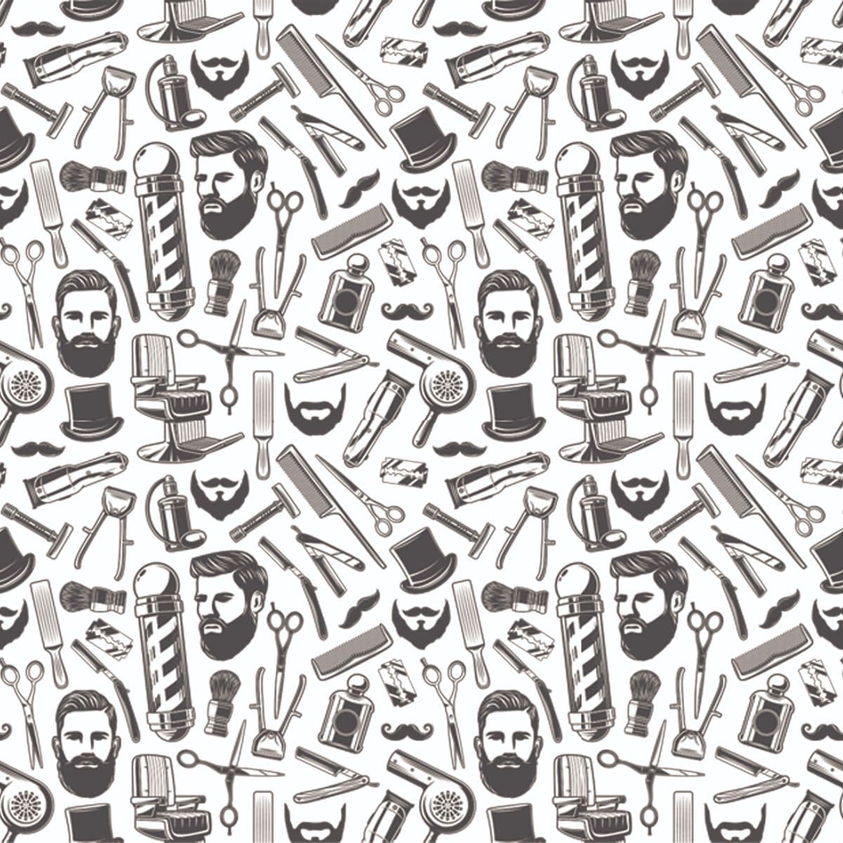 Barber Shop Wallpaper for Walls pattern detail