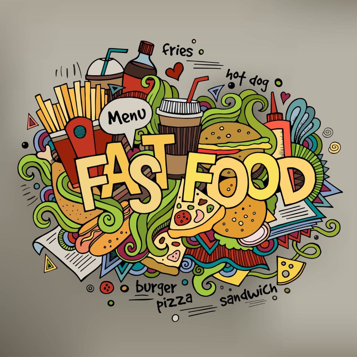 Banner Fast Food Background pattern detail