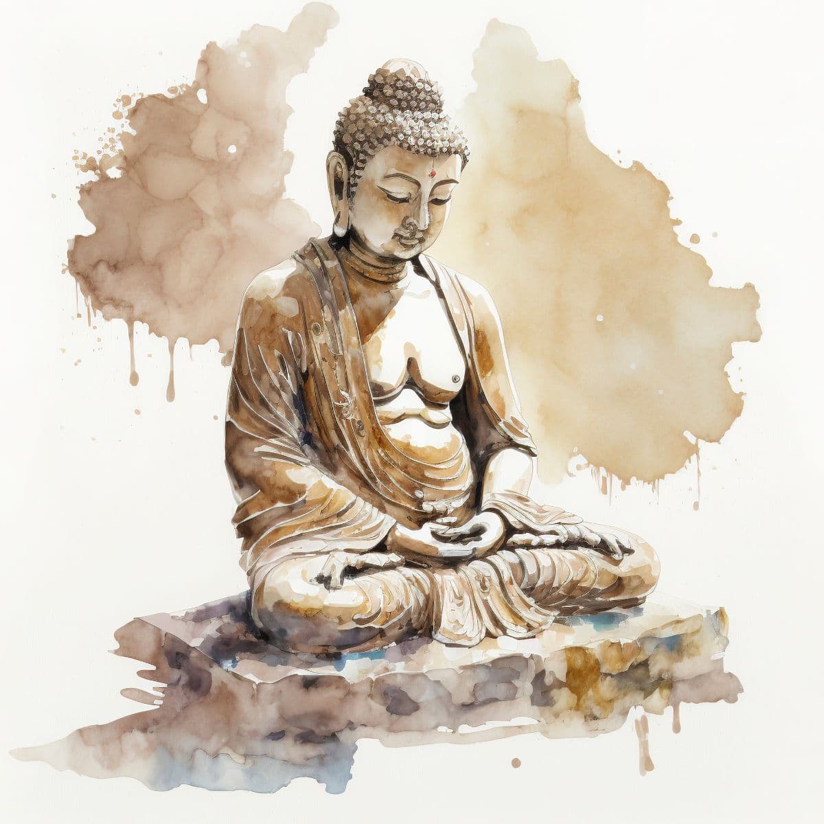 Meditating Buddha Wallpaper pattern detail