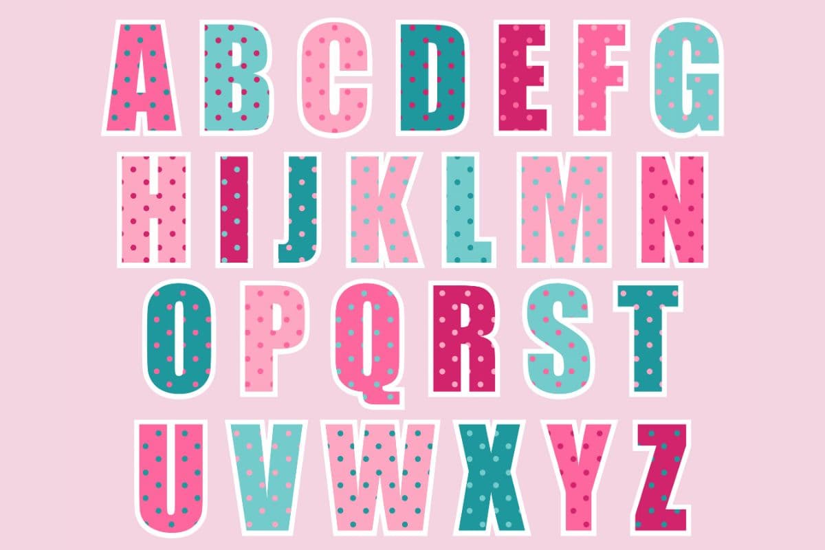 English Alphabet Nursery Kids Room Decor wallpaper pattern detail