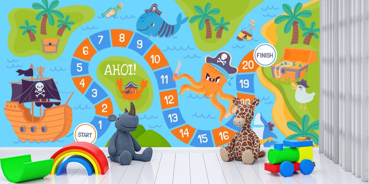 A Fun Game Wallpaper for Kids Wallpaper shown in a room