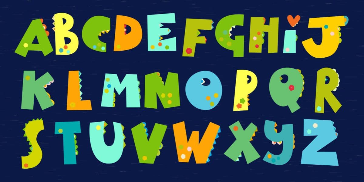 Fun ABC with Dinosaurs for Educational Room Decor Wallpaper pattern detail