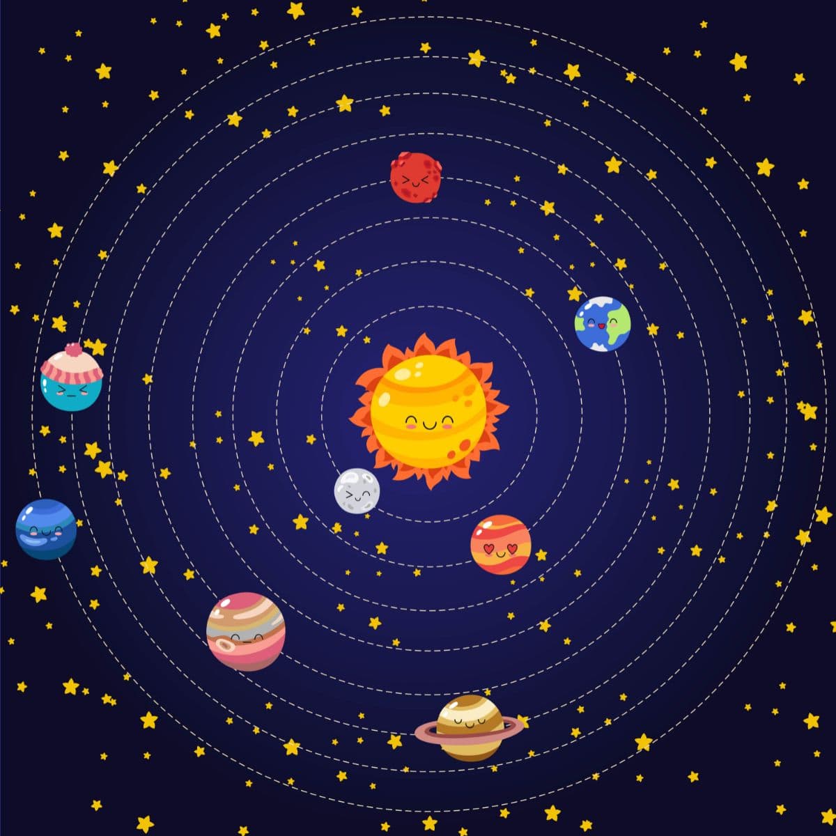 Solar System Learning Kids Wall Design wallpaper pattern detail