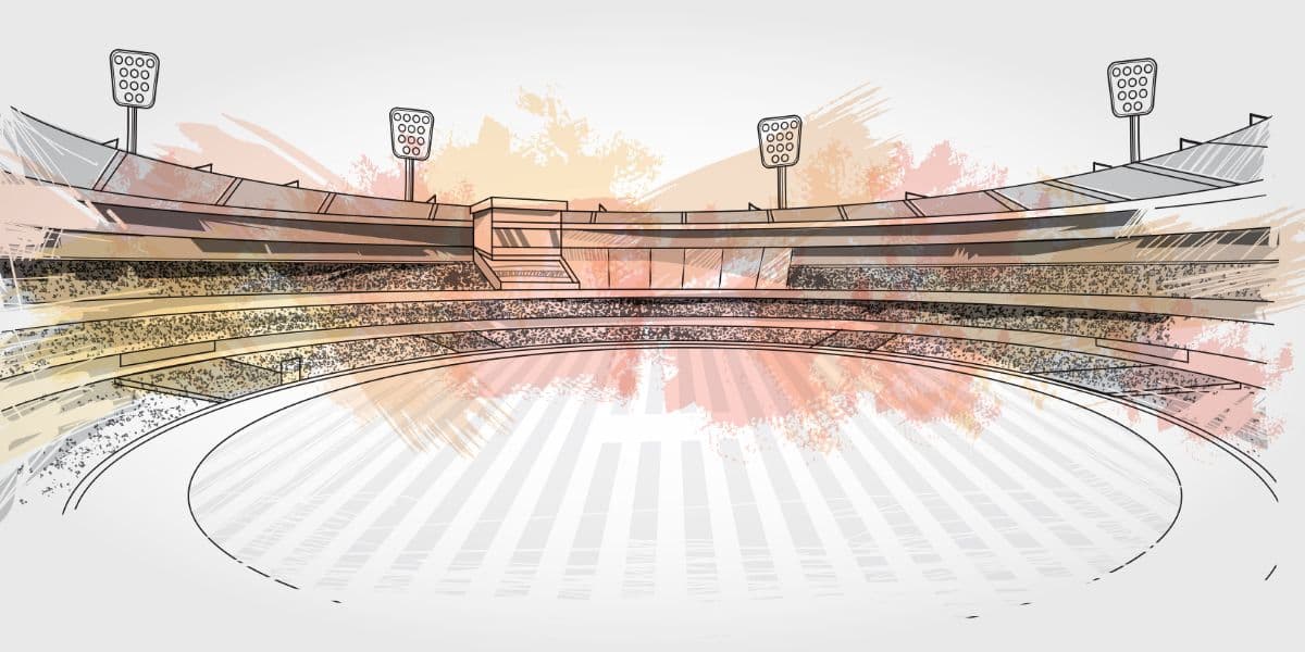 Large Cricket Stadium Match Atmosphere Wallpaper pattern detail