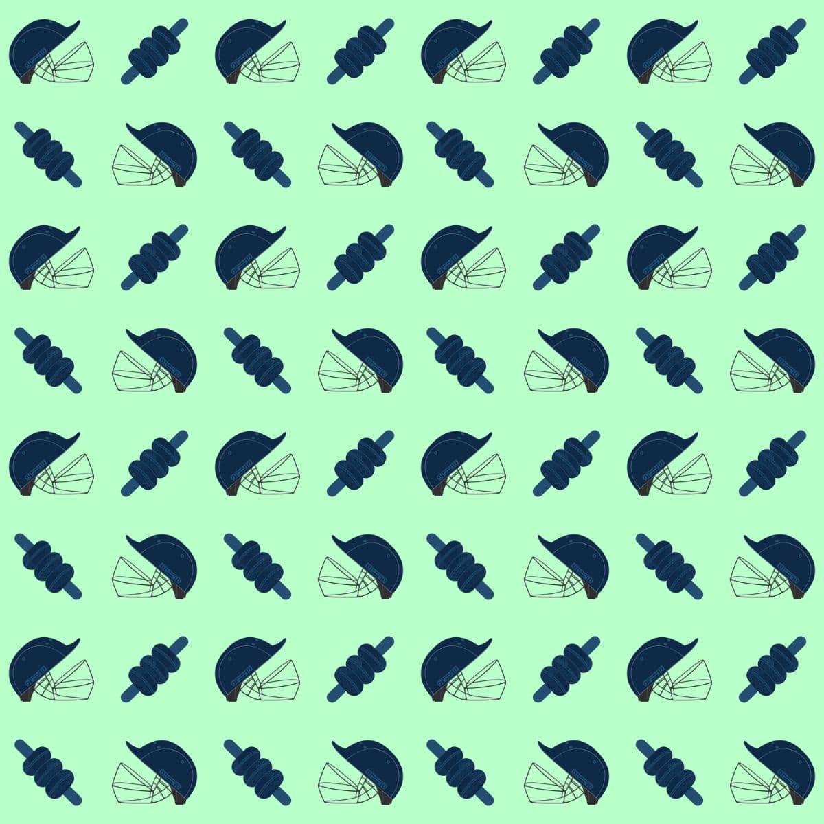 Cricket Helmet and Bails Sports Theme Wallpaper pattern detail
