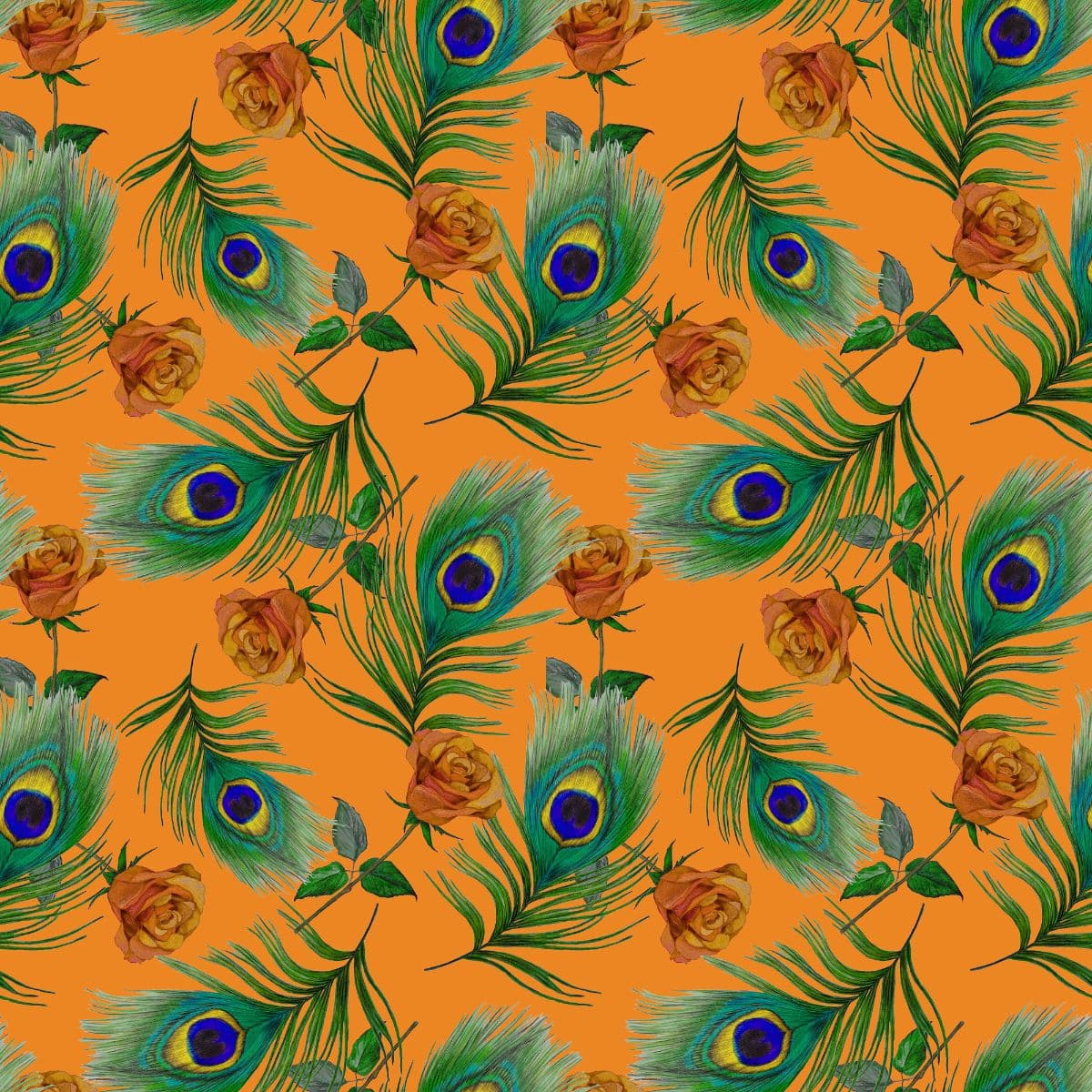 Dual Tone Peacock Pattern for Bold Interior Styling Wallpaper pattern detail