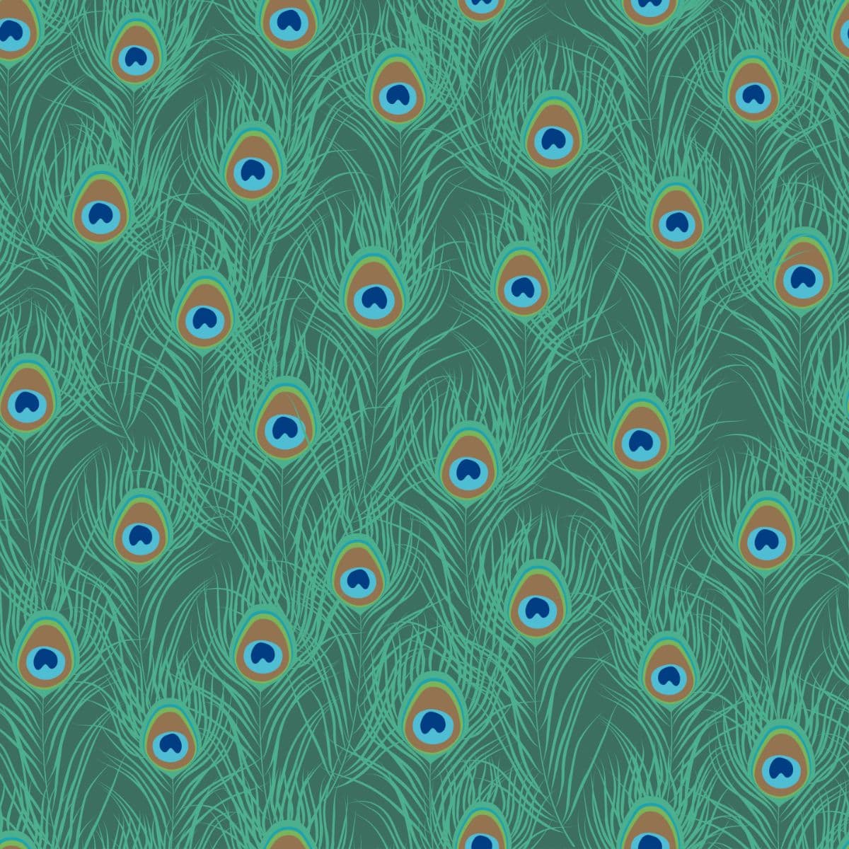 Dark Green Mor Pankh Pattern Luxury Wallpaper pattern detail