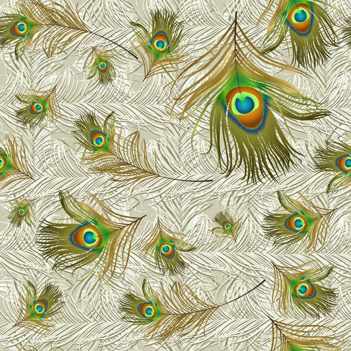 Intricate Mor Pankh Decorative Pattern Wallpaper pattern detail