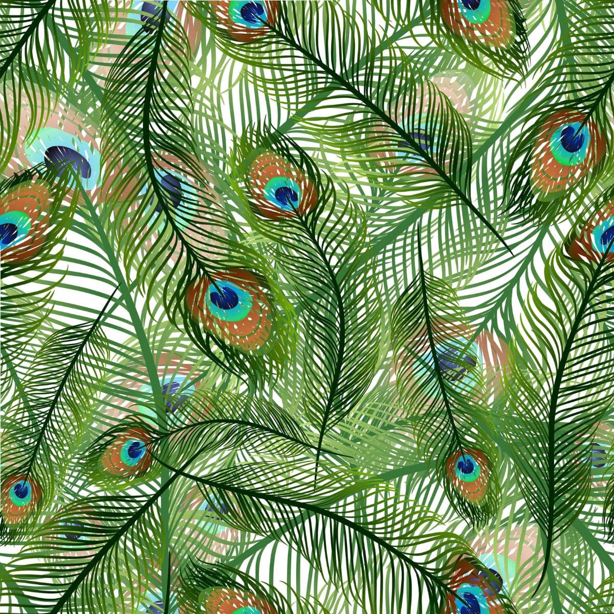 Elegant Peacock Feather Inspiring Design Wallpaper pattern detail