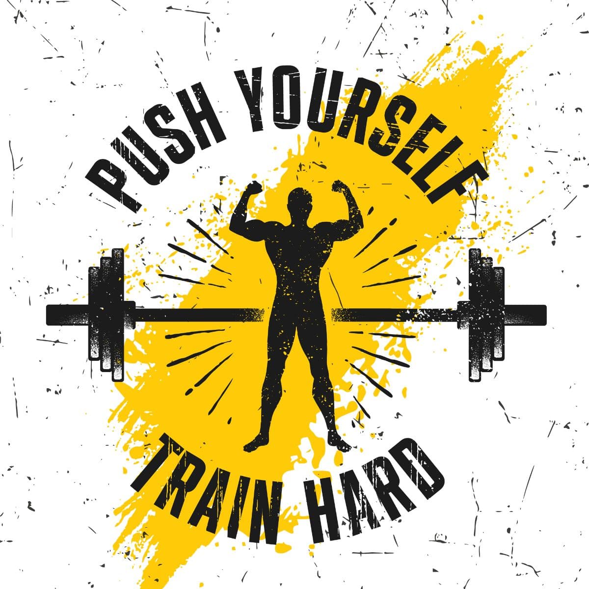 Push Yourself Train Hard Gym Motivation Wallpaper pattern detail